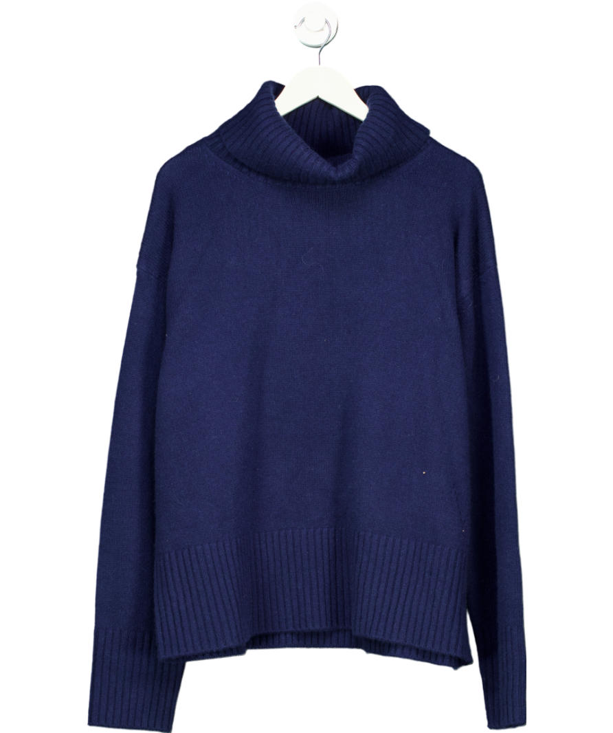 Wyse Blue Nadia Super soft Cashmere/Wool Blend Funnel Neck Jumper UK XL