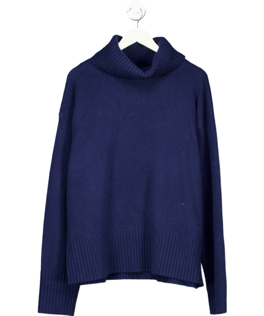 Wyse Blue Nadia Super soft Cashmere/Wool Blend Funnel Neck Jumper UK XL