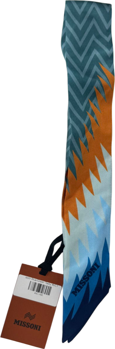 MISSONI 100% Silk Zig Zag Twilly Scarf