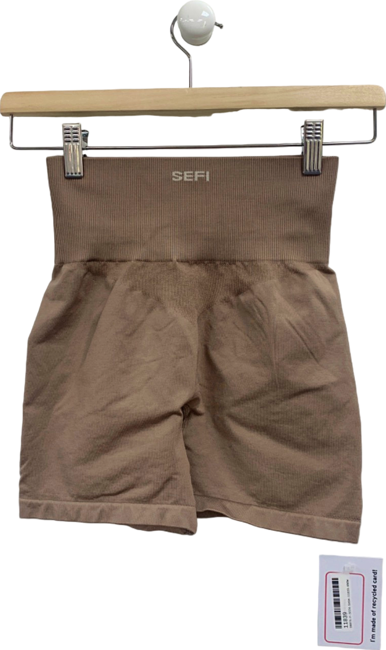 Sefi Brown High-Waisted Comfort Shorts UK XS