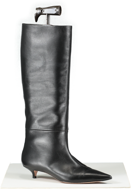 Russell & Bromley Black Sleek Kitten Heel Boots UK 5 EU 38 👠