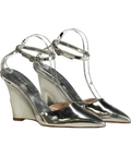 ingiliz Metallic Mona 03 Silver Mirror Leather Sandals UK 6 EU 39 👠