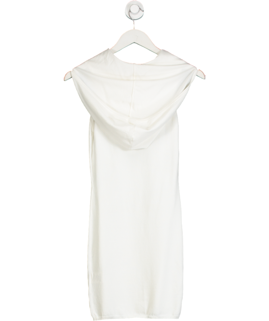 white  fox White Hooded Knitted Tank Top UK M