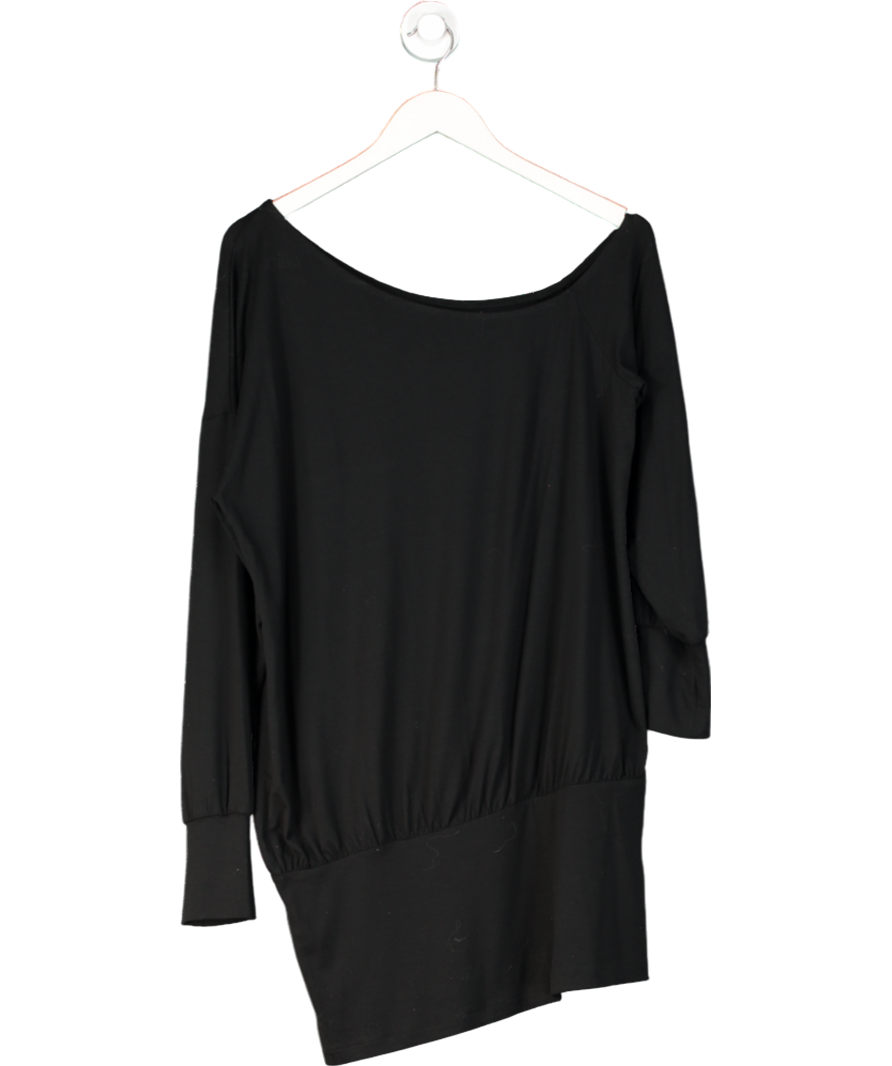 ASOS Slouchy Mini Dress With Thumbholes And Asymmetric Neckline In Black UK 12