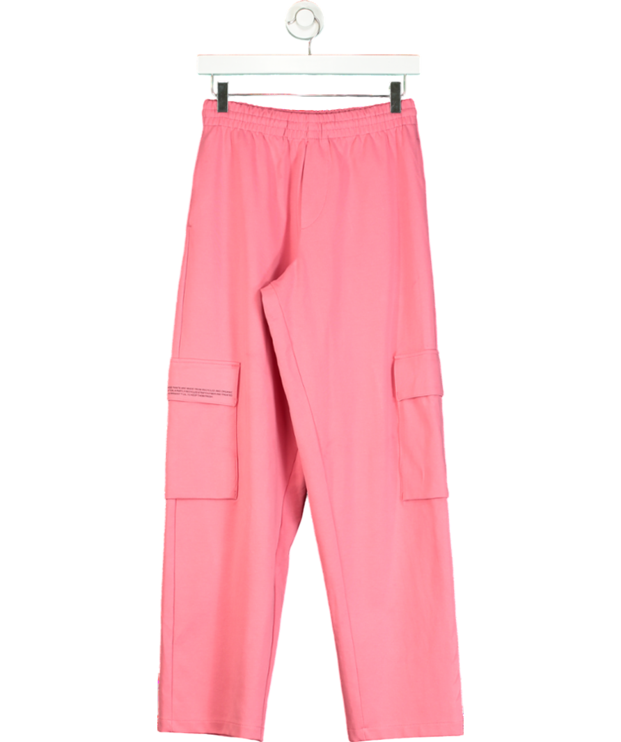 PANGAIA Pink Recycled Cotton Jersey Cargo Pants UK XXS