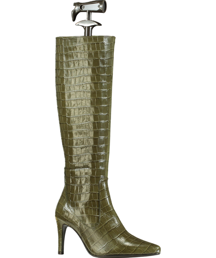 DUO Green Freya Knee High Boots in Green Croc UK 4 EU 37 👠