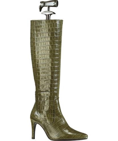 DUO Green Freya Knee High Boots in Green Croc UK 4 EU 37 👠