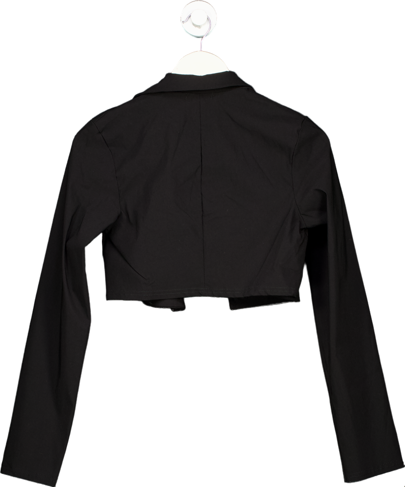 Boohoo Black Boxy Cropped Blazer UK 10