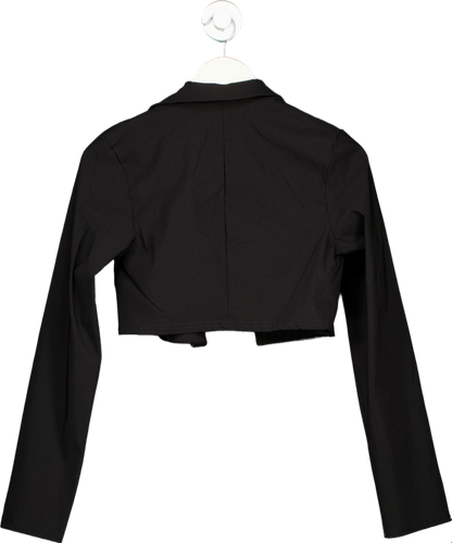 Boohoo Black Boxy Cropped Blazer UK 10