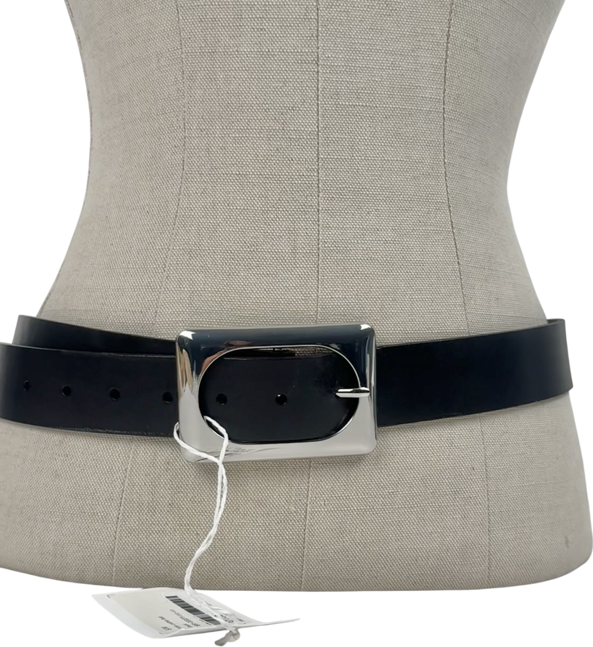 NA-KD Black Wide Leather Belt UK S/M