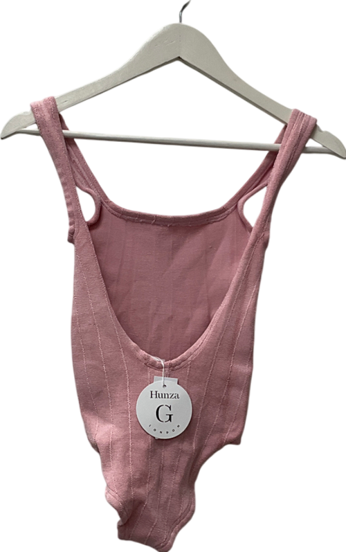 Hunza G Pink Nile Ribbed Swimsuit UK S