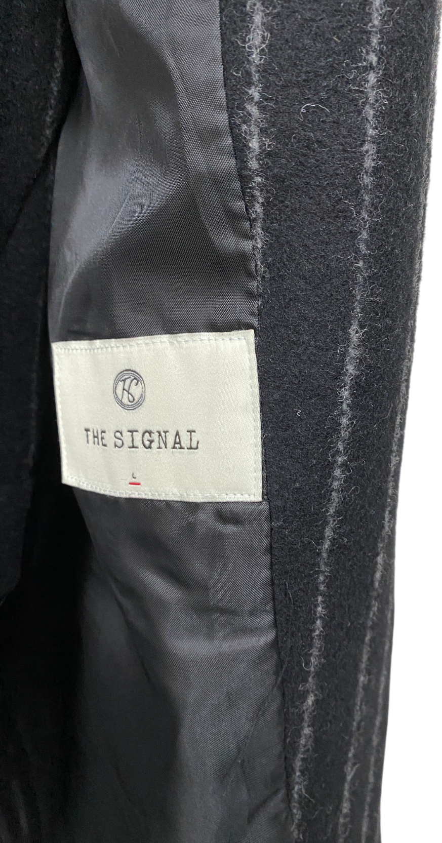 The Signal Black Pinstripe Heavyweight Suit UK L