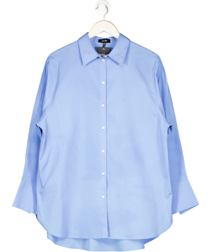 ME + EM Chambray Blue Oversized Shirt Cotton Poplin UK 14