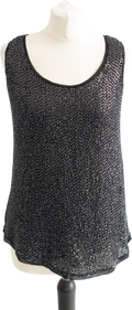 Diane von Furstenberg Black 100% Silk Beaded Sequin Racerback Cami Top Us0 UK 4