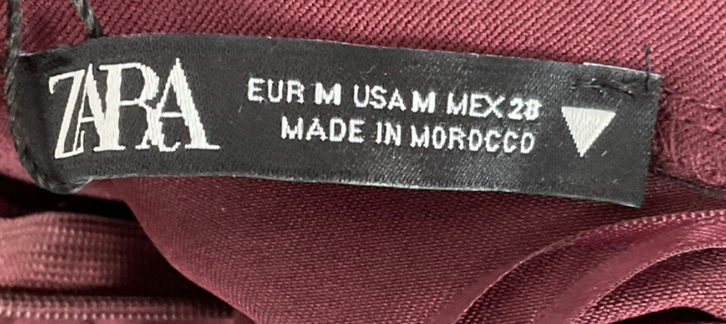 ZARA Purple Gathered Top With Shoulder Pads UK M