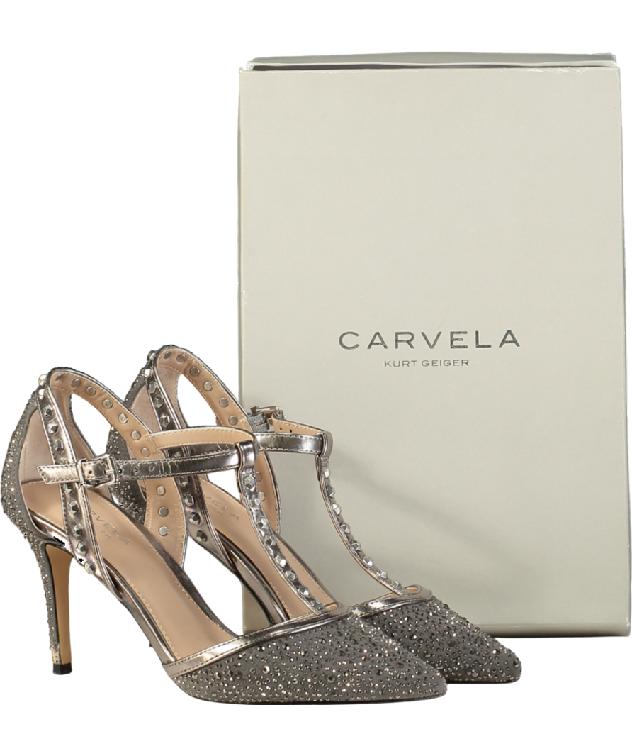 Carvela Grey Kankan Jewel Court Shoes UK 6 EU 39 👠