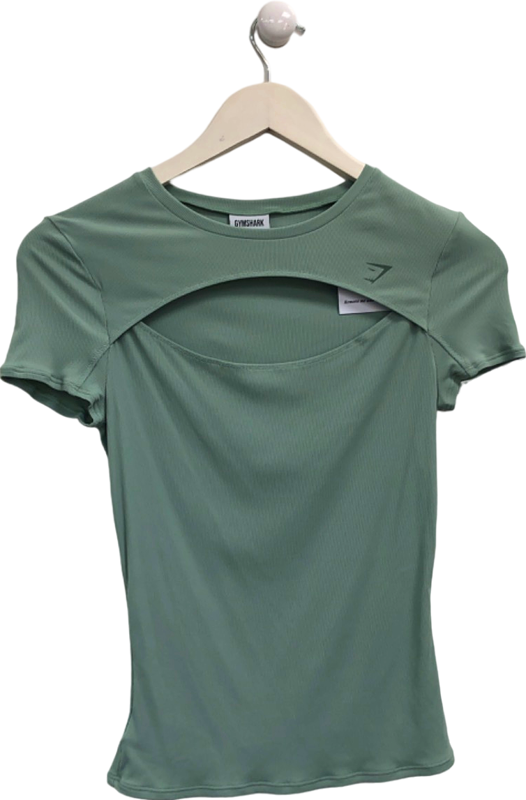 Gymshark Green Cut-Out Detail T-Shirt UK XS