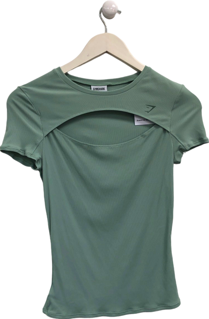 Gymshark Green Cut-Out Detail T-Shirt UK XS