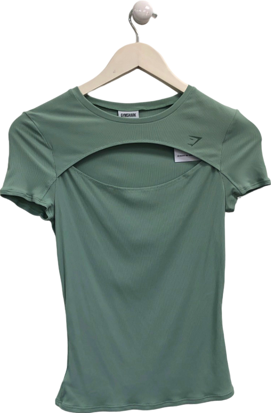 Gymshark Green Cut-Out Detail T-Shirt UK XS