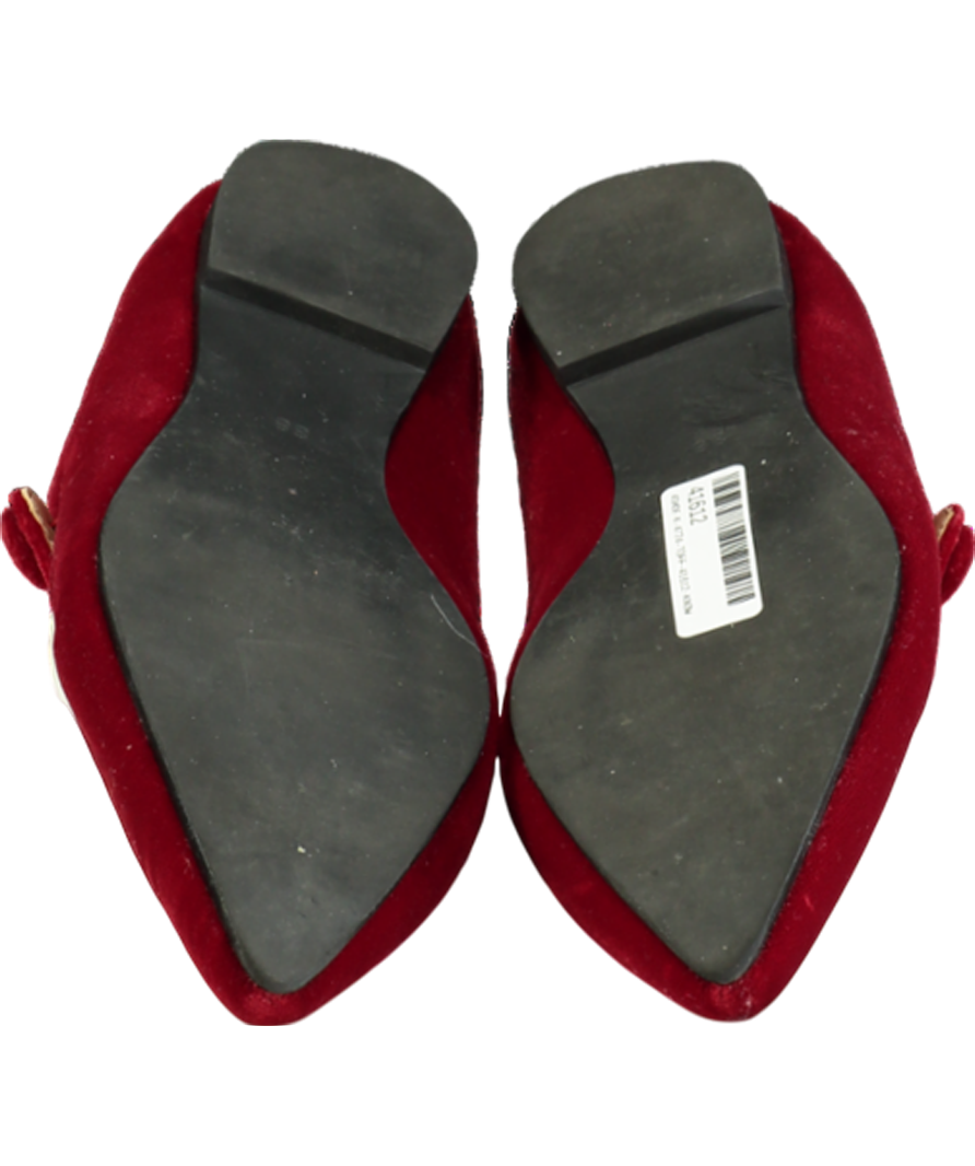 Age of Innocence Red Thea Velvet Flats UK 5 EU 38 👠