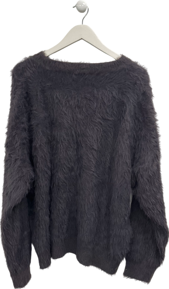 boohooMan Purple Oversized Boxy Super Fluffy Knitted Jumper UK XL