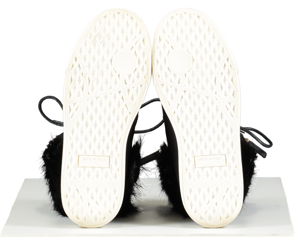 Giuseppe Zanotti Black Leather Suede And Calfhair London High-top Sneakers UK 4 EU 37 👠