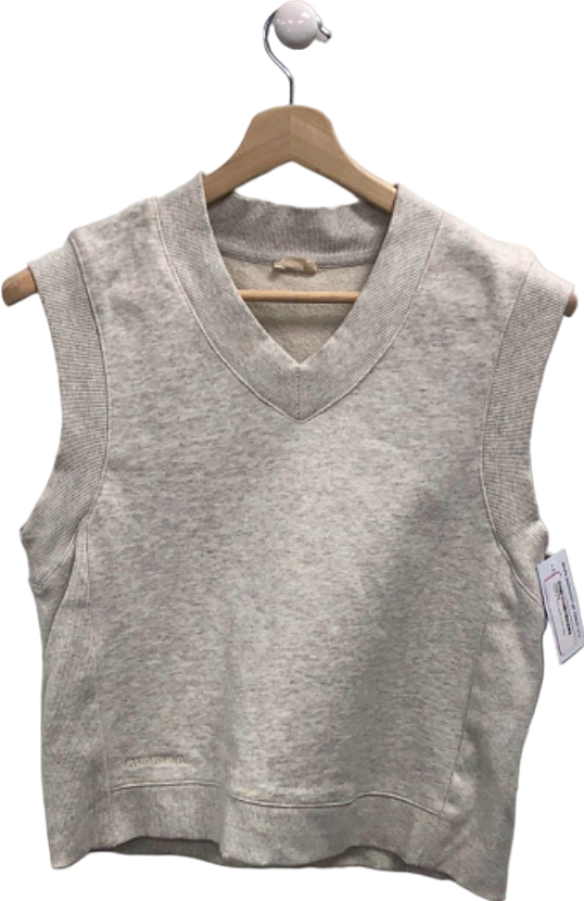 Adanola Grey Sleeveless V-Neck Sweatshirt XS