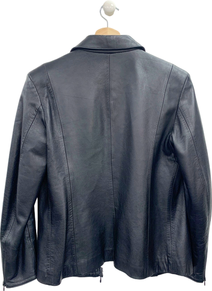 Piazza Duomo Black Leather Jacket EU 44