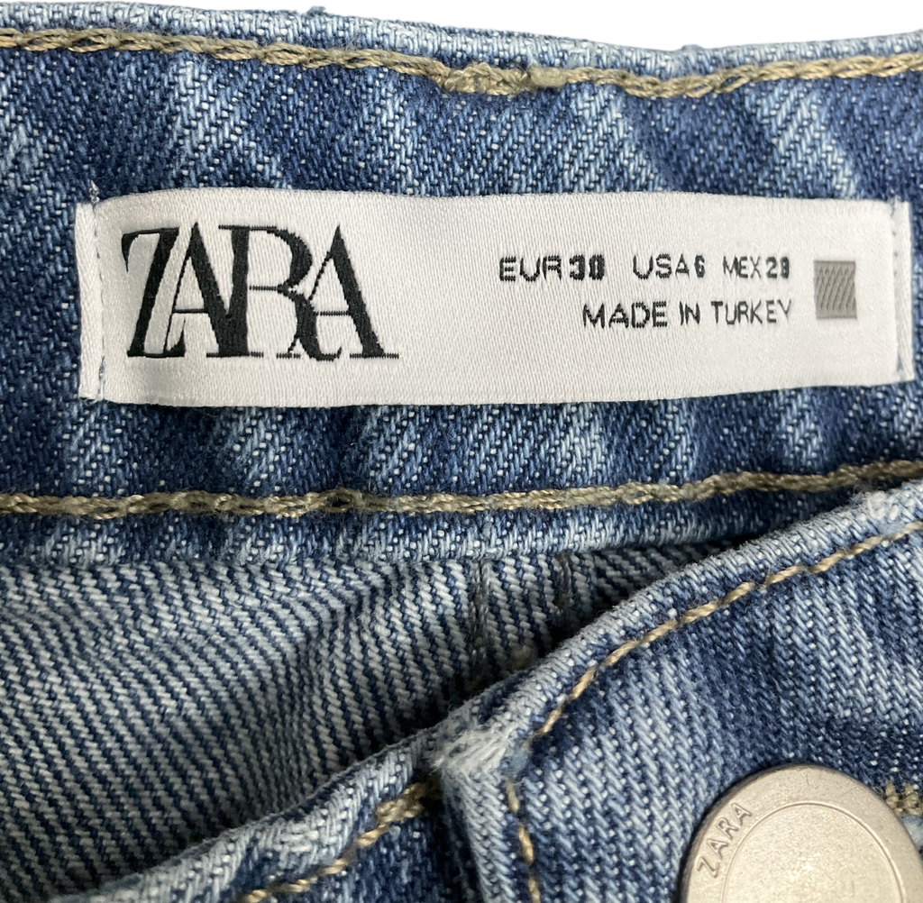 ZARA Blue Straight Leg Jeans UK 10