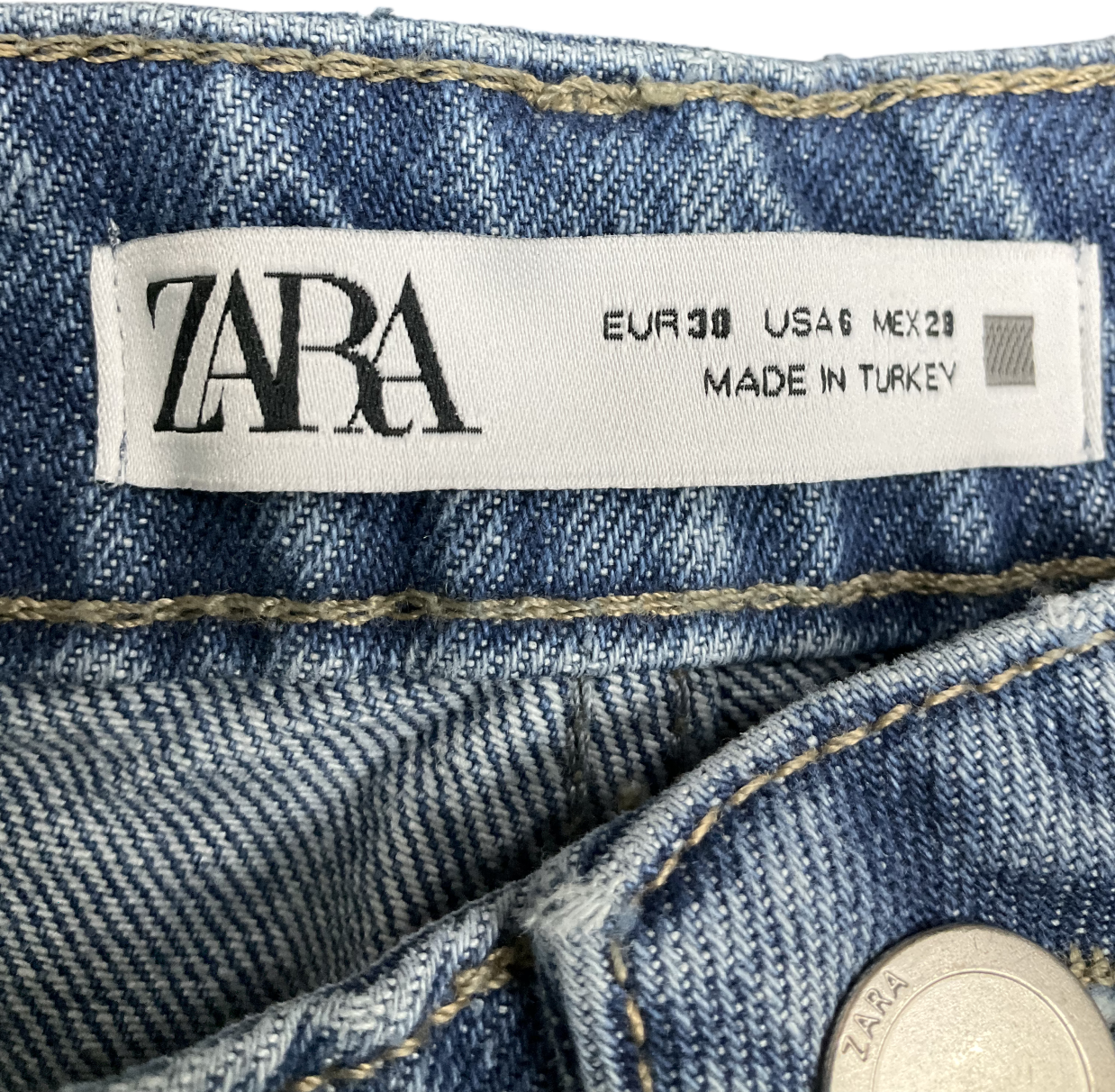 ZARA Blue Straight Leg Jeans UK 10