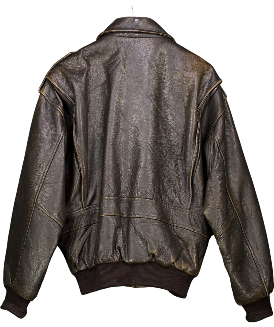 macdouglas Brown Leather Flight Jacket UK 42" CHEST