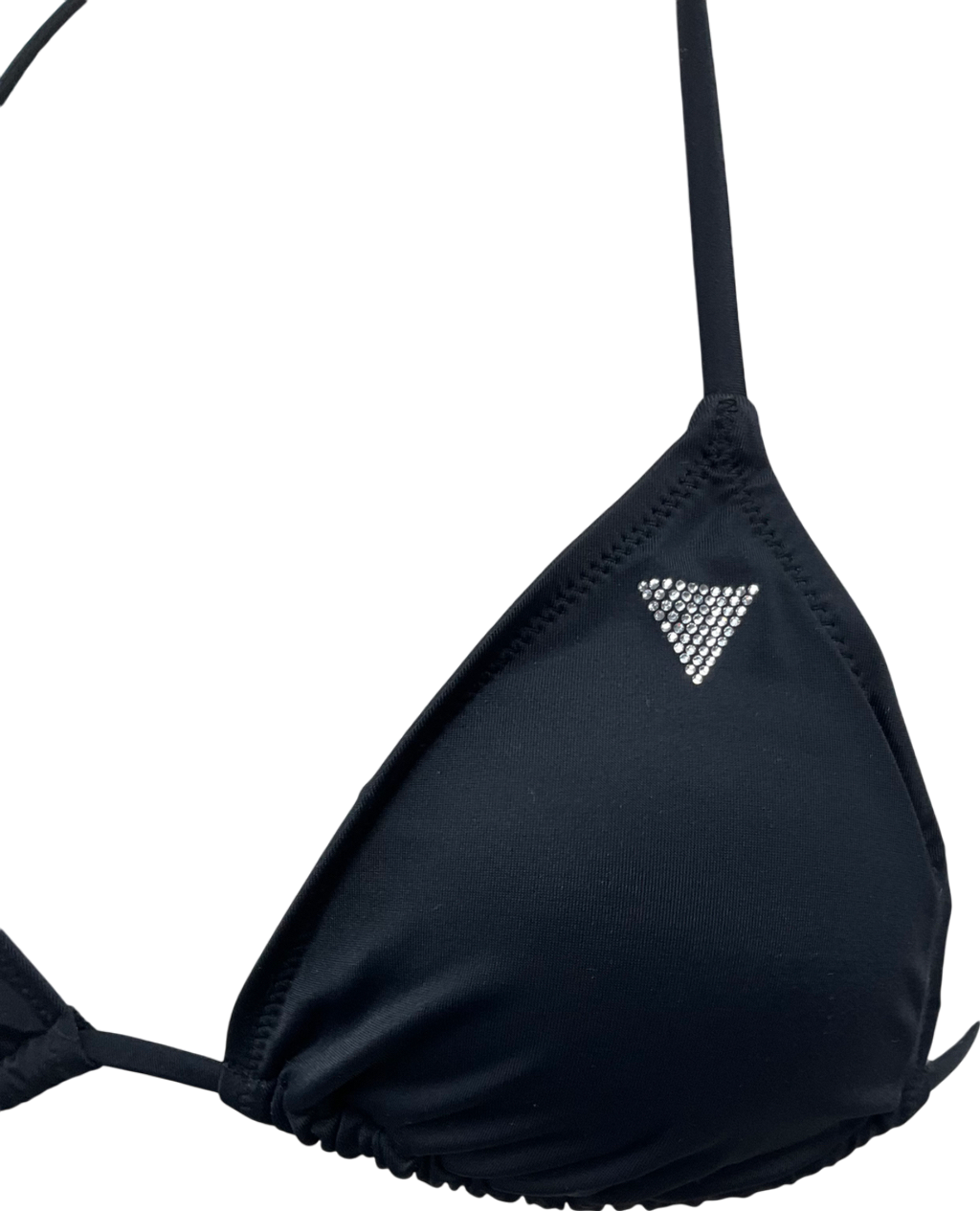 Guess Black Rhinestone Triangle Bikini Top UK S