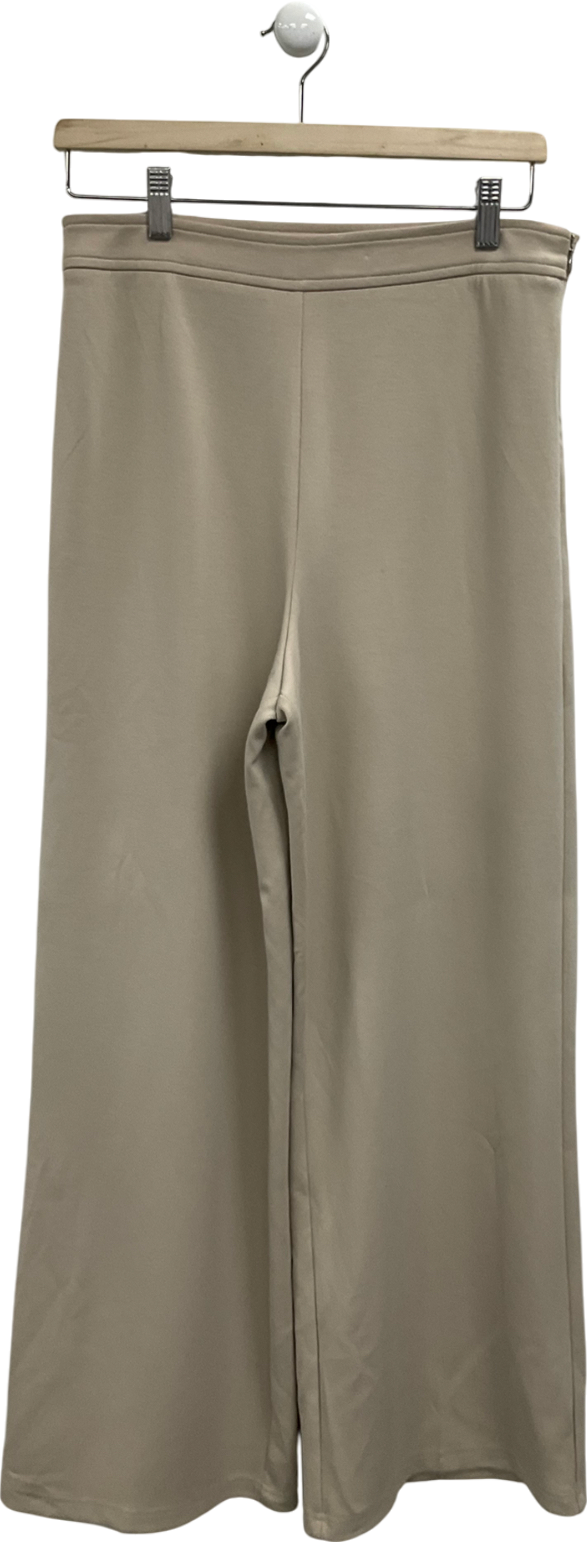 MANGO Beige Pull On Wide Leg Trousers UK M