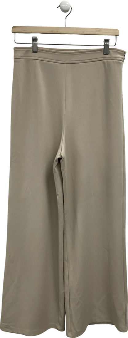 MANGO Beige Pull On Wide Leg Trousers UK M