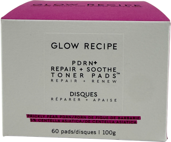 Glow recipe Pdrn+ Repair + Soothe Korean Toner Pads For Skin Barrier Repair 60 Pads 60 pads