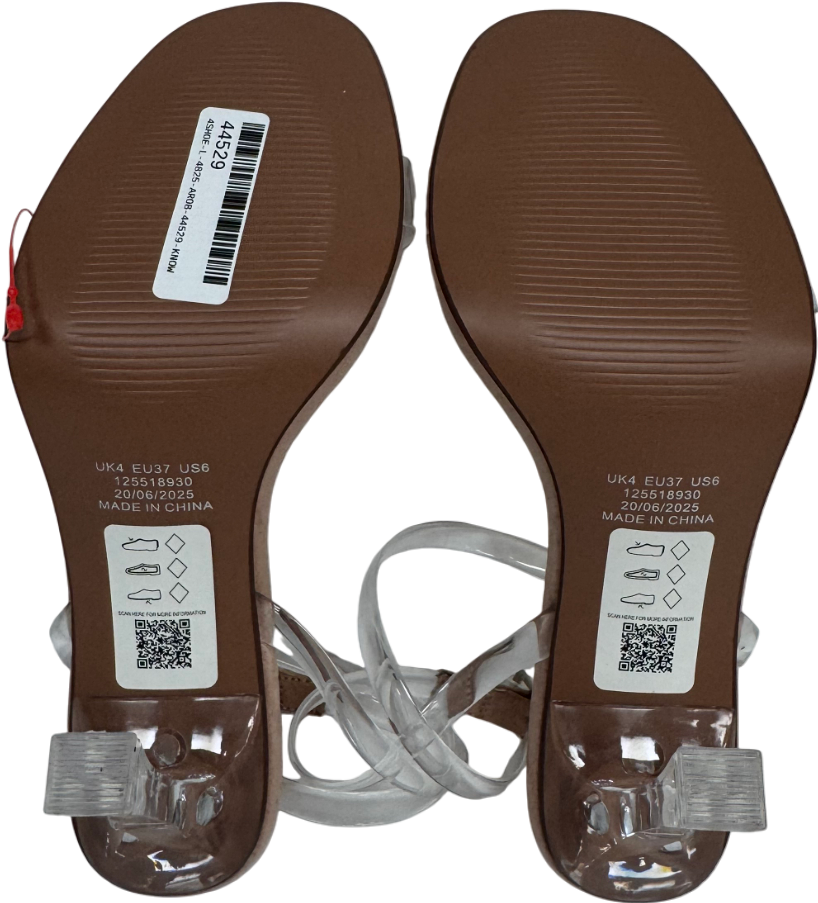 ASOS Beige Notion Barely There Heeled Sandals UK 4 EU 37 👠