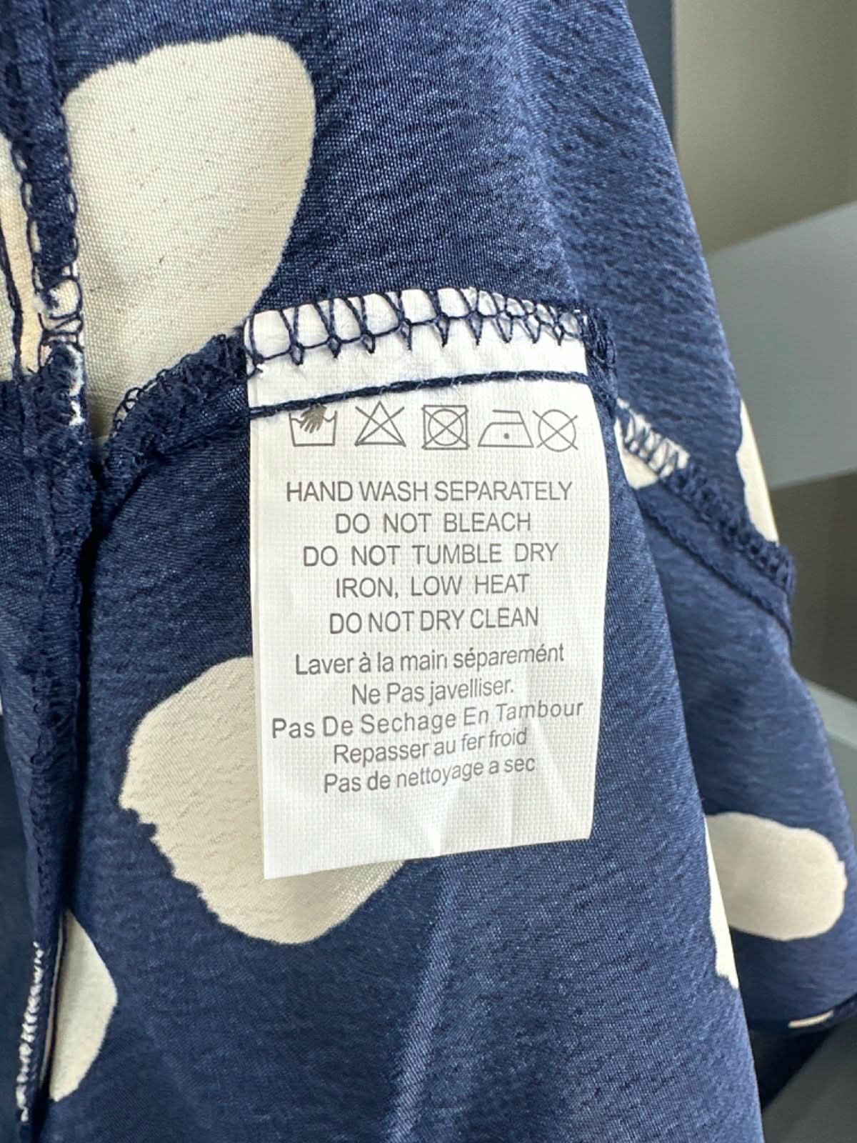 Glamorous Navy Polka Dot Ruffle Trim Wrap Skirt Size 12