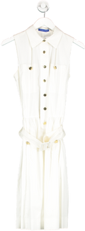 Winser London White Belted Button Front Dress UK 8