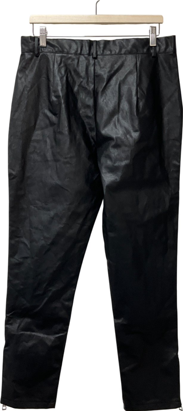 boohooMan Black Slim Fit Pu Trouser W34