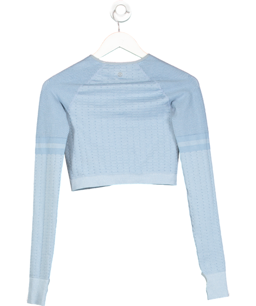 The Beginning Of... Blue Play To Win Seamless Melange Crop Jacket W/ Thumbholes UK XS/S
