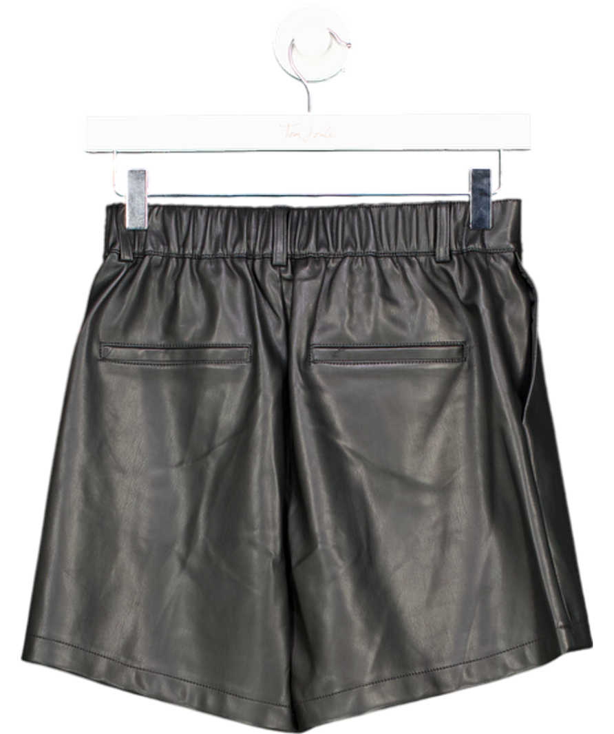 V by Very Black Faux Leather Shorts UK 8