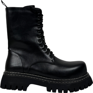 Koi Footwear Gimli Black Square Toe Lace Up Boots UK 9 EU 43
