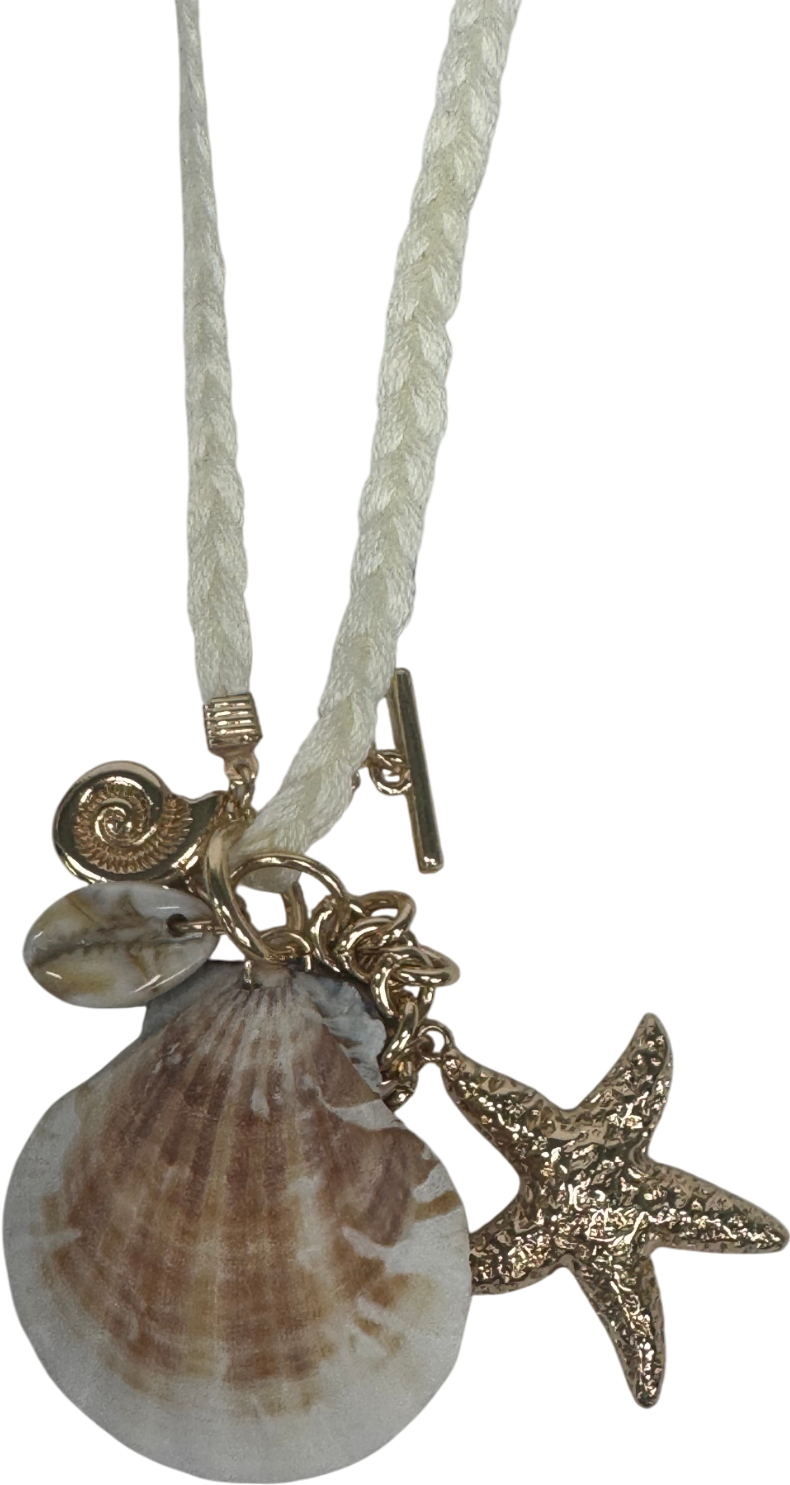 H&M White Shell Beach Necklace One Size