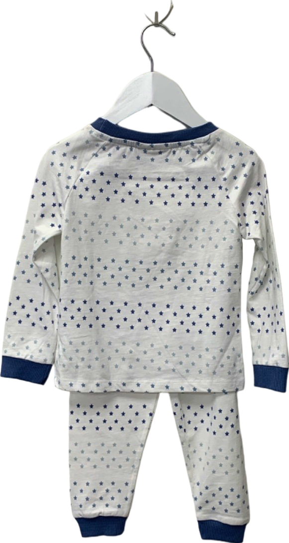 The Little White Company White/Blue Star Stripe Pyjama 1.5-2 Yrs