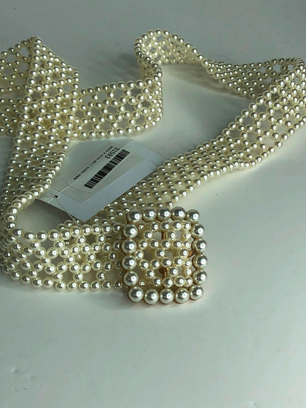 Unknown Brand White Pearl Belt One Size