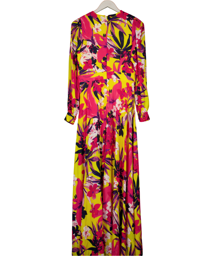 Nadine Merabi Yellow Floral Sofia Maxi Dress UK M