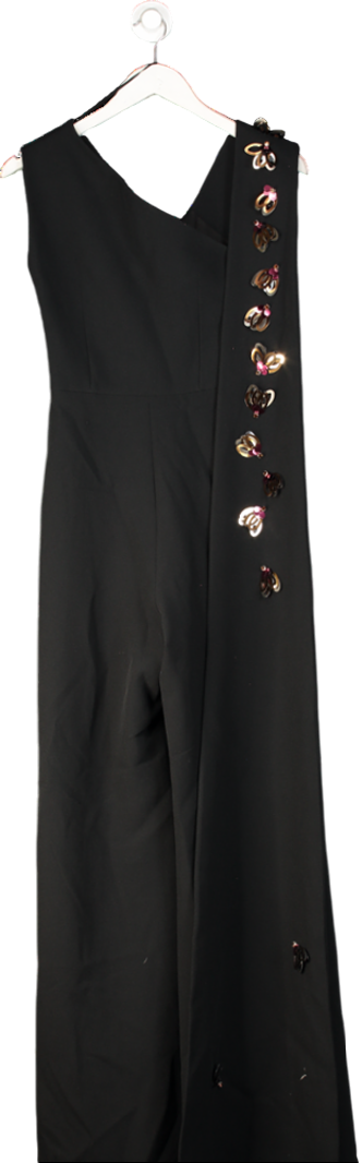safiyaa Black Marianna Wide Leg Jumpsuit UK 14