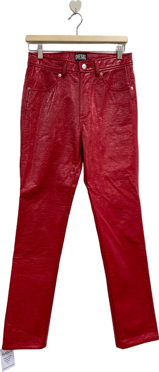 Diesel Red P-Arcy Straight-Leg Trousers UK W27
