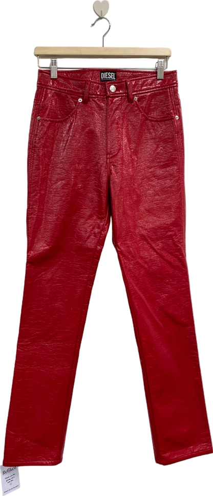 Diesel Red P-Arcy Straight-Leg Trousers UK W27