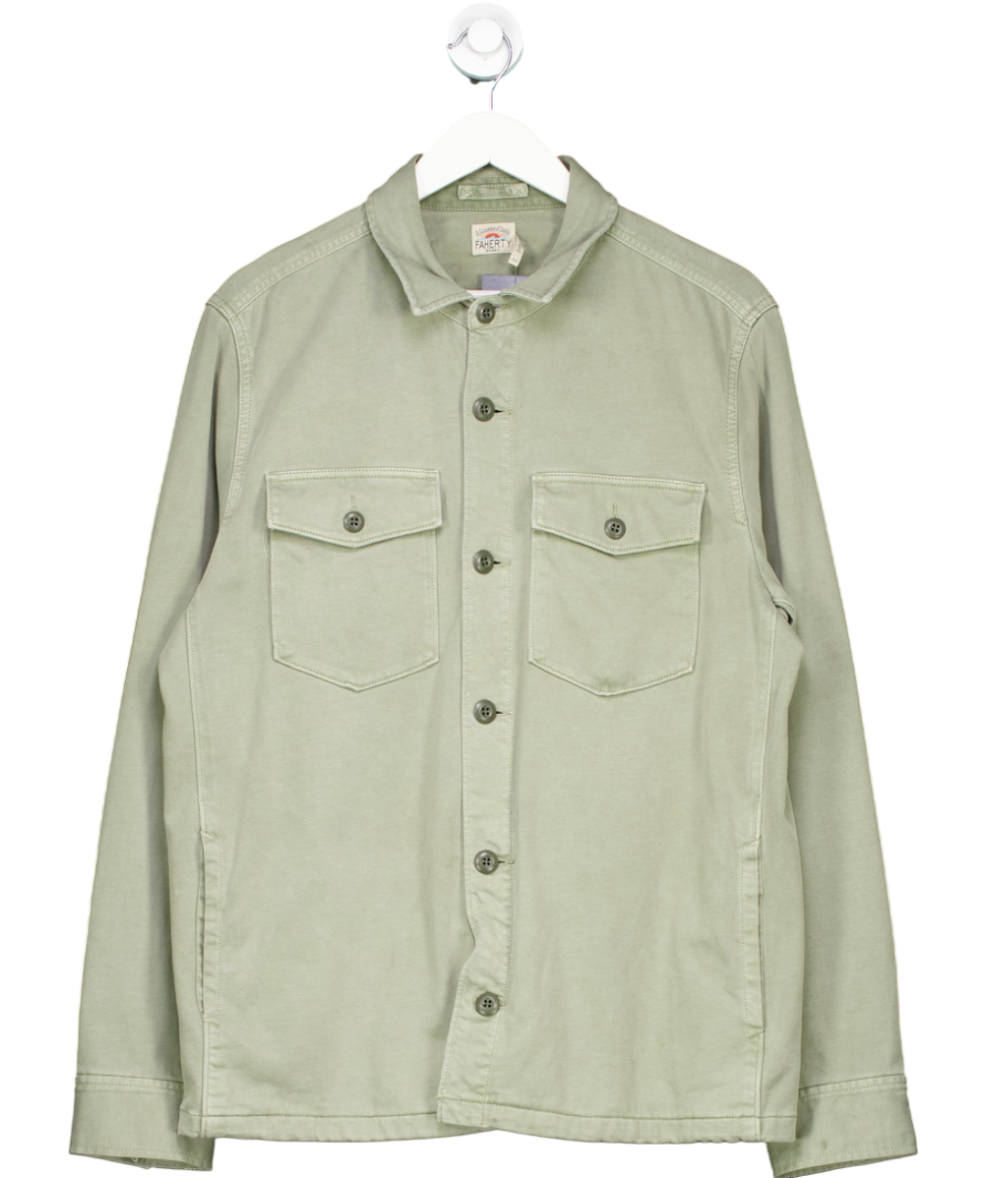 Faherty Green Long Sleeve Cotton Shirt UK L